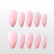 Charmeenail pink ombre press on nails, glossy almond shape, handmade