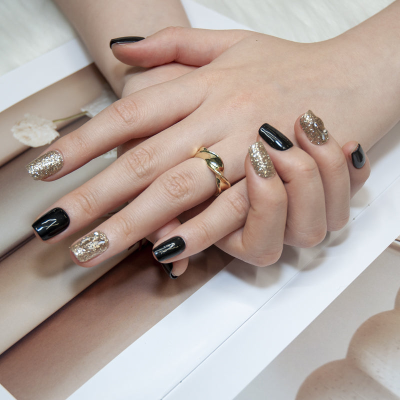 Black & Gold Glitter