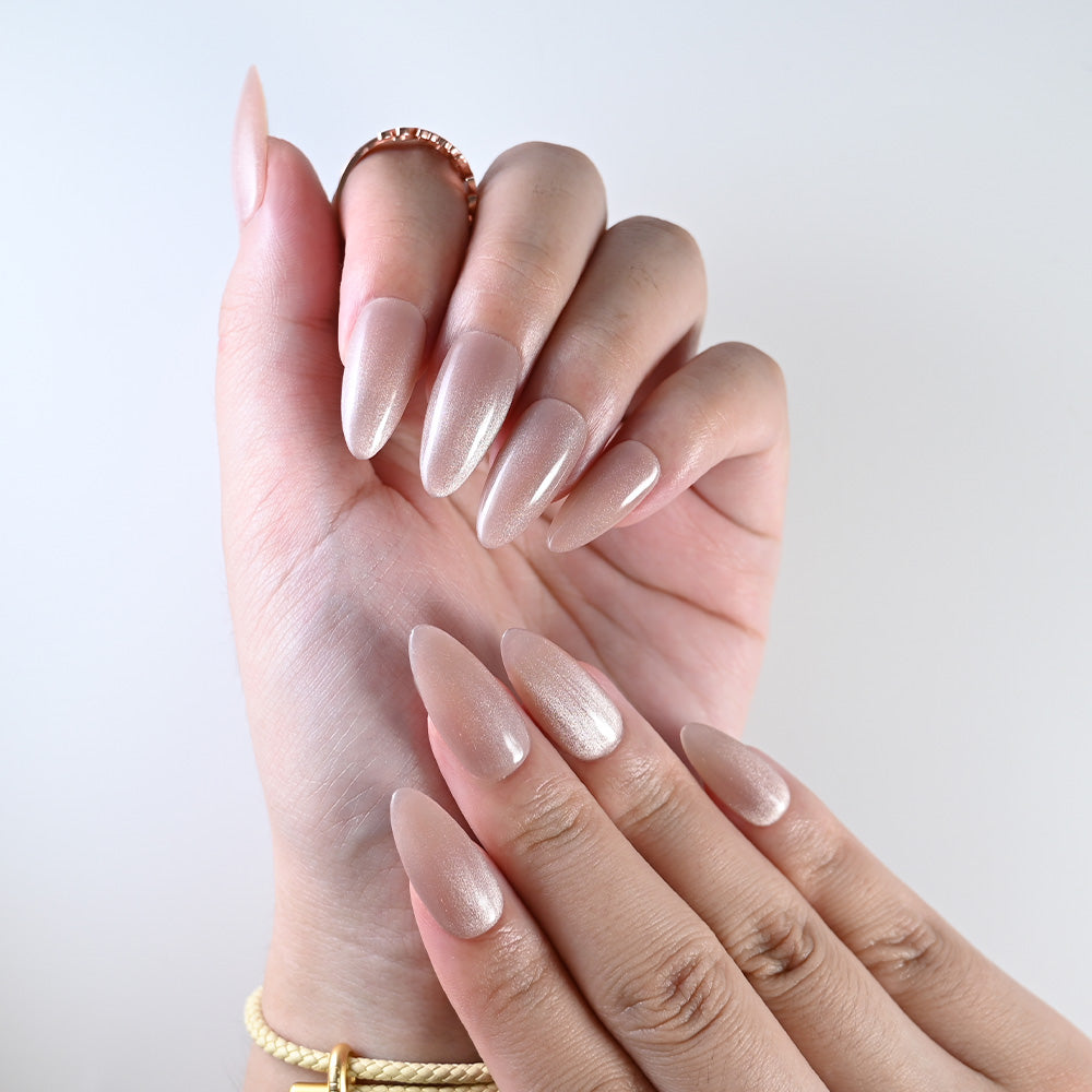 Salon quality handmade nude press on nails, reusable and natural look