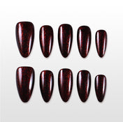 Handmade black red sparkly nails, salon quality